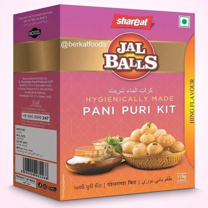 

#@#@#@#@] Hing Pani Puri Set Kit Shareat India / Paket Kerupuk Papad Bumbu Kuah Asafoetida Manis Vegetarian