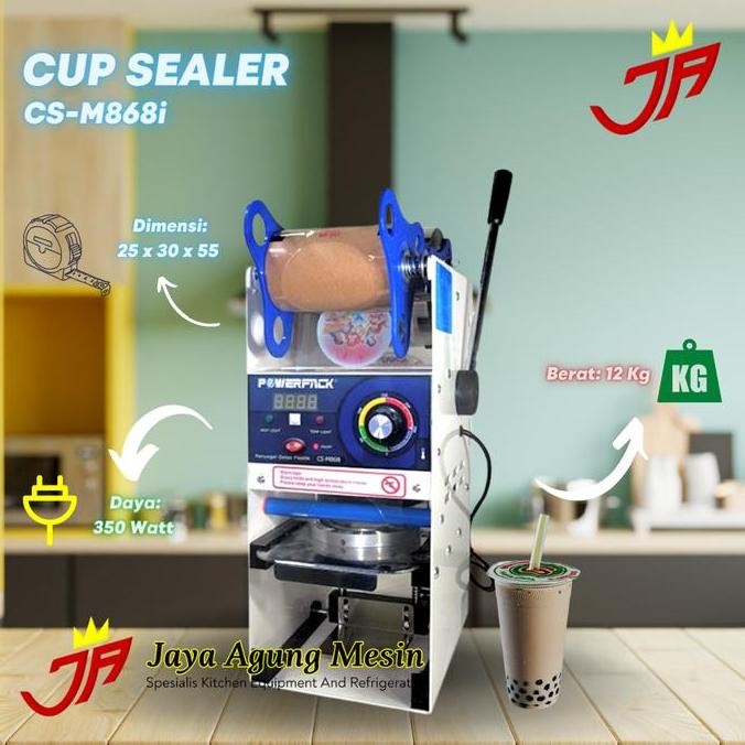 BEBAS ONGKIR - Cup Sealer Powerpack CS-M868I / Cup Sealer Manual With Digital Counter