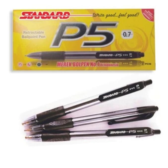 

tersedia pulpen standard p5 0.7mm cetek - per pack isi 12pcs bolpoin kantor