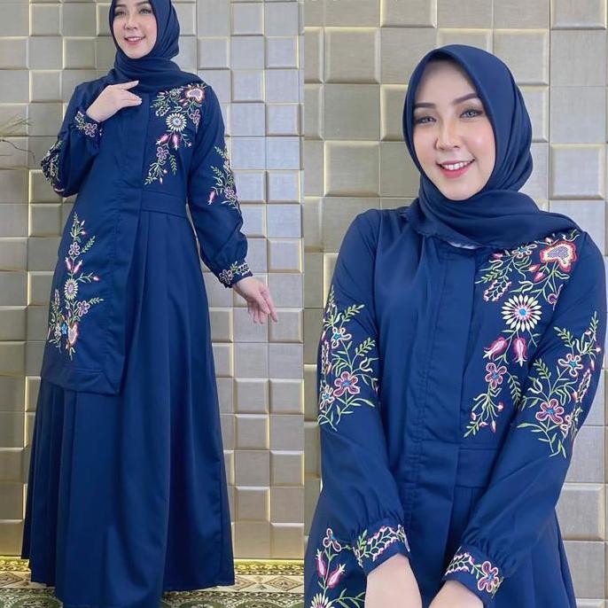 Promo gamis katun toyobo bordir / gamis polos / gamis bordir murah cod