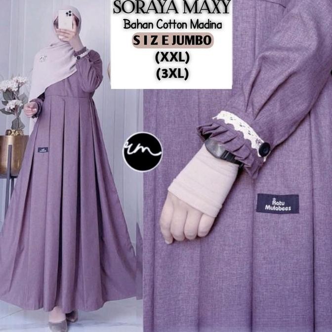 NEW/ Gamis Katun Madina Soraya Maxy Gamis Jumbo Ld 120 Ld 130 Terbaru