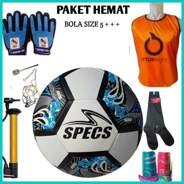 Murah Bola Sepak Size 5 Murah Paket Komplit Bonus Pompa Sarung Tangan Kiper Anak Rompi Kaos Kaki Dek