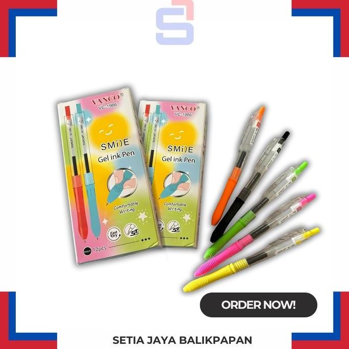 

`````````] Pulpen Vanco VC-1986 Smi)e Gel Ink Pen 0,5mm