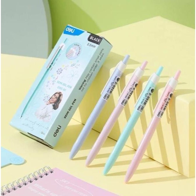 

}}}}}}] ballpoint deli cetrek kode q185 bk ( warna pastel SATUAN) DELI X AGNES MONICA