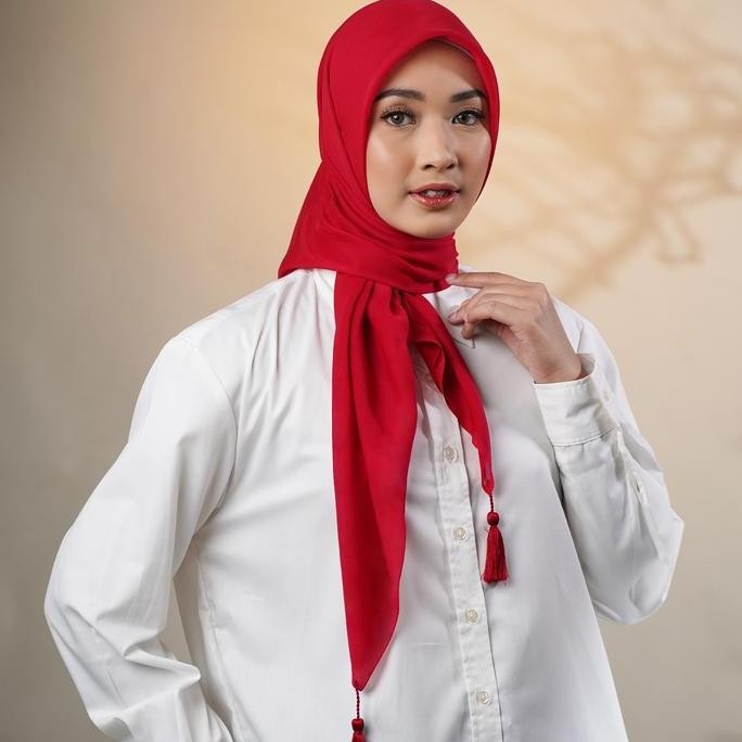 naPocut Plain Paris Tassel Jilbab Segi Empat Muslim