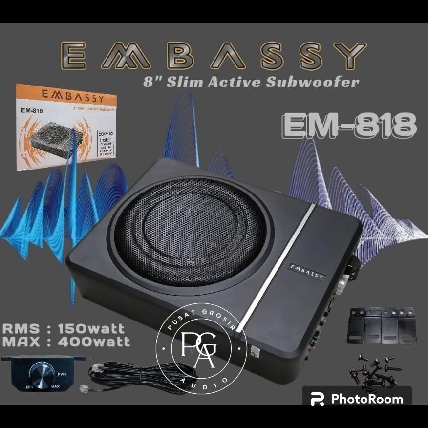 Terlaris Subwoofer Kolong Embassy Em 818 Bass Kolong Mobil