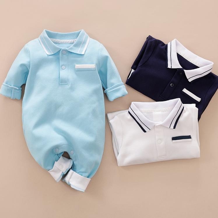 Baju Bayi Laki Laki Polos Baju Bayi Lengan Panjang Katun Jumper Bayi