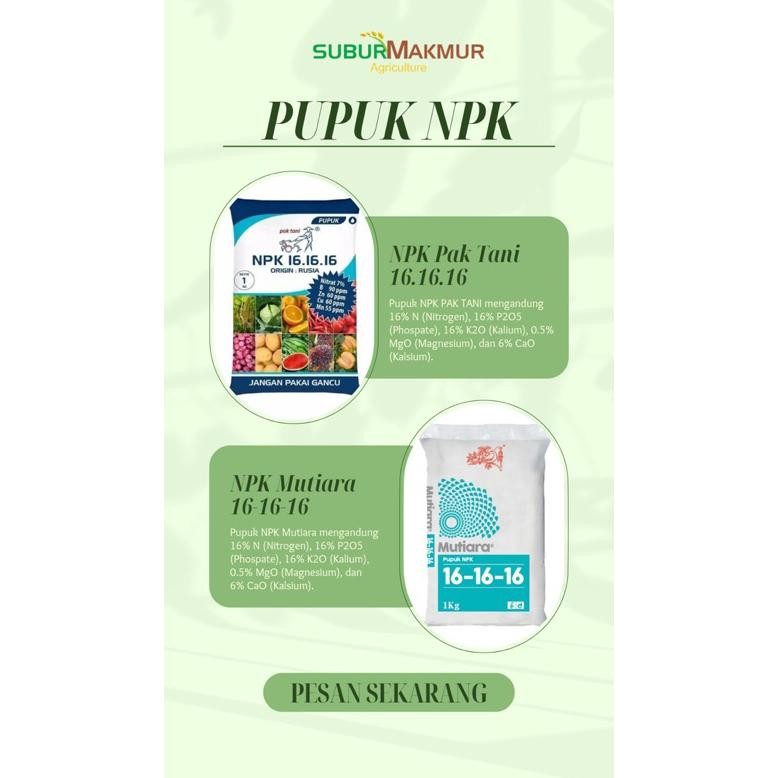 PUPUK NPK 161616 PAK TANI 20KG (KEMASAN PABRIK)