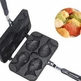 HARGA DISC - Code Bungeoppang Pan 4 Cetakan Taiyaki Maker Manual Waffle Kue Ikan