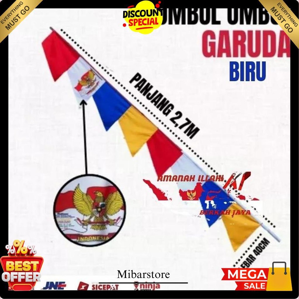 1 Kodi Umbul Umbul Garuda  Bendera 17 Agustus Siap Kirim