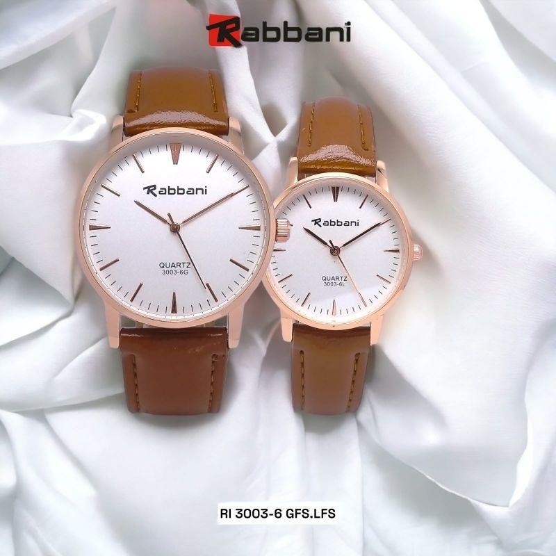 Zjs Jam Tangan Tali Kulit, Pria/ Wanita / Couple, Warna Rosgold Rabbani.