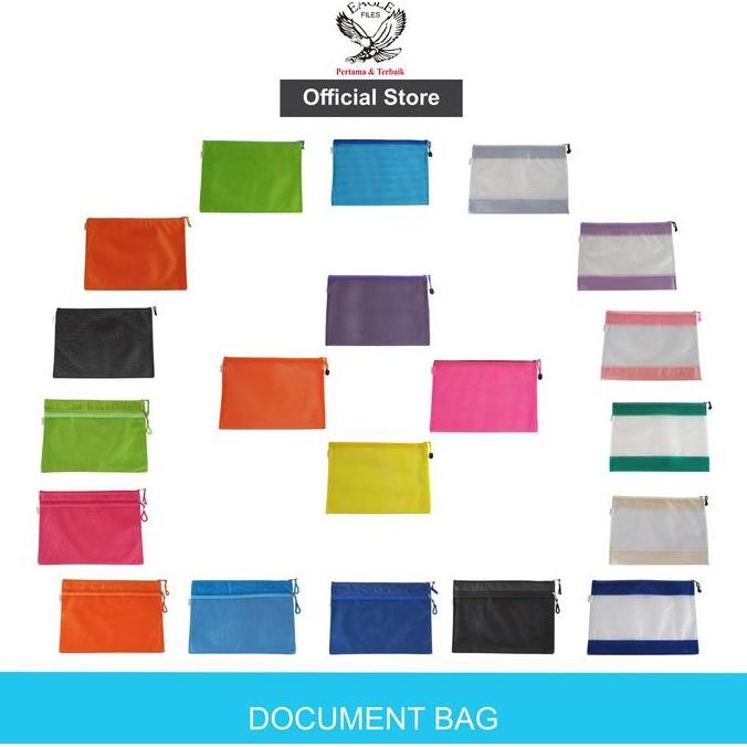 

original eagle zipper pockets a4 tempat pensil resleting besar