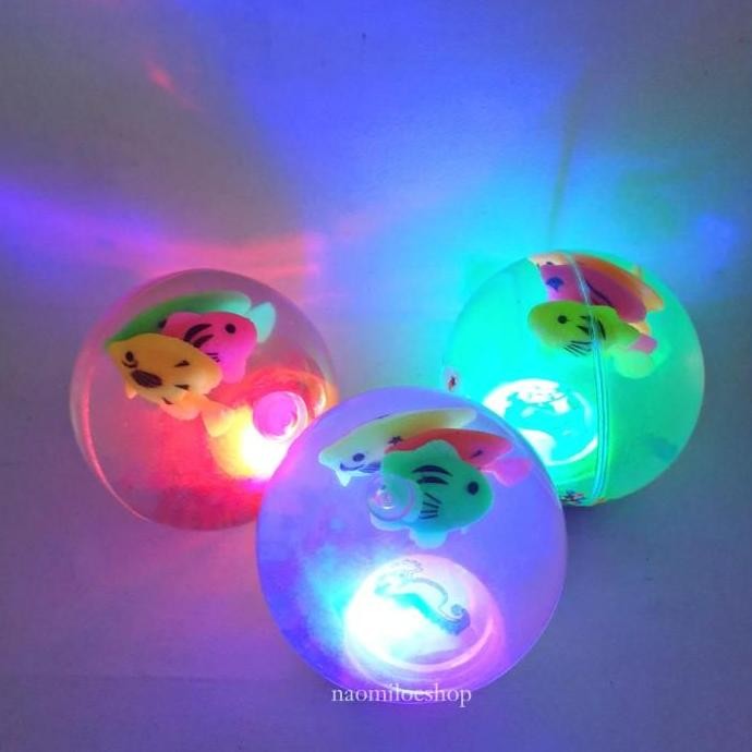 Baru BOLA KARET AIR LAMPU DISCO JUMBO 20cm /200mm bola bekel air BOLA LAMPU madi50 Juara
