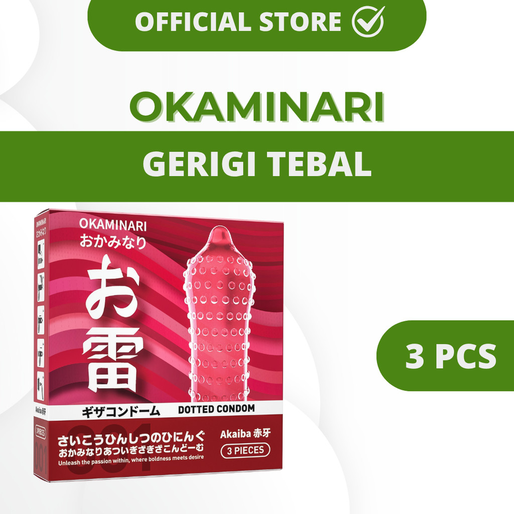 Condom Okaminari - Gerigi Tebal Original Isi 3 Pcs