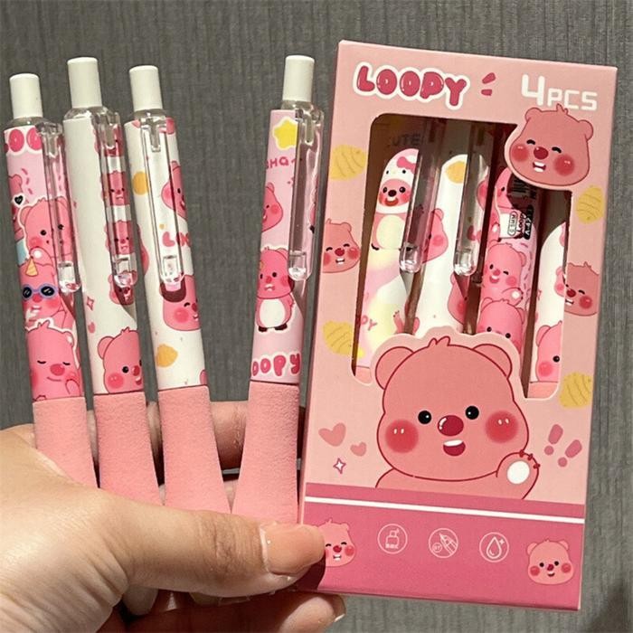 

Sp [Doodledreams] Pulpen Gel Karakter Loppy 1 Set Isi 4 Pcs / Pen Tinta Hitam / Bolpen Tinta Lucu / Alat Tulis Sekolah / Stationery