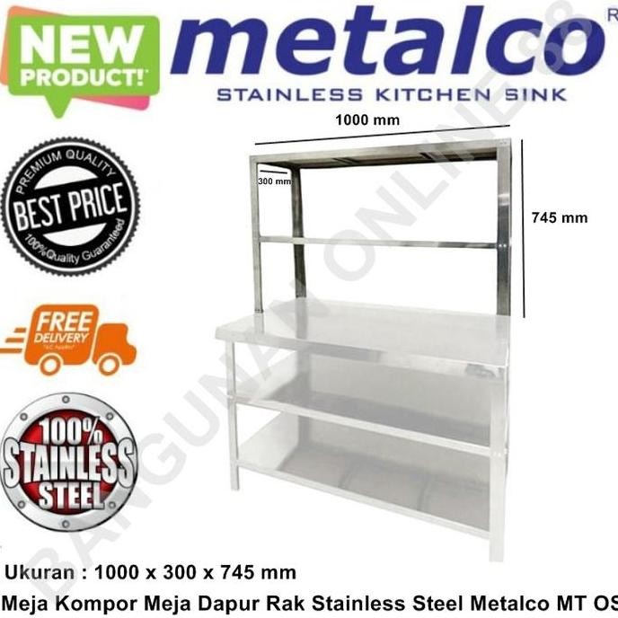 Meja Kompor Meja Dapur Rak Stainless Steel Metalco Mt Os