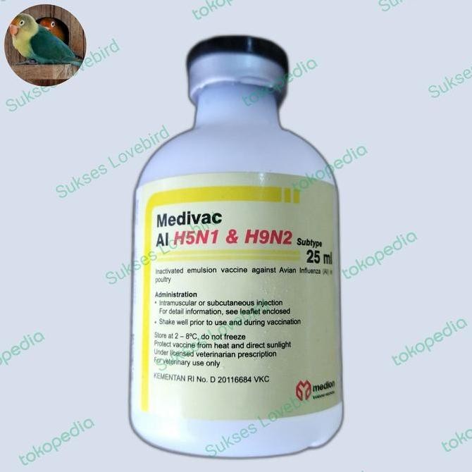 ,,,,,,,] medivac ai H5N1 & H9N2 25 ml vaksin flu burung