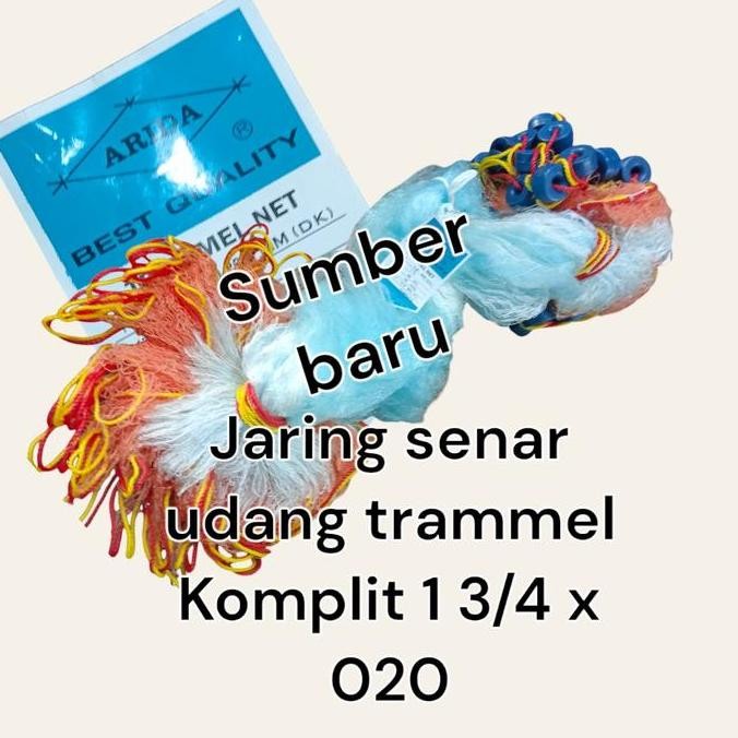 ~~~] Jaring pukat udang 3 lapis trammel lengkap 1 3/4 x 020