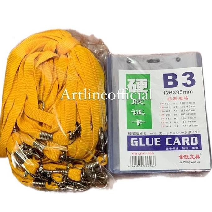 

Bundling 20 Id Card B3 + 20 Tali Kait 1Cm Gantungan Kartu Nama Set Original