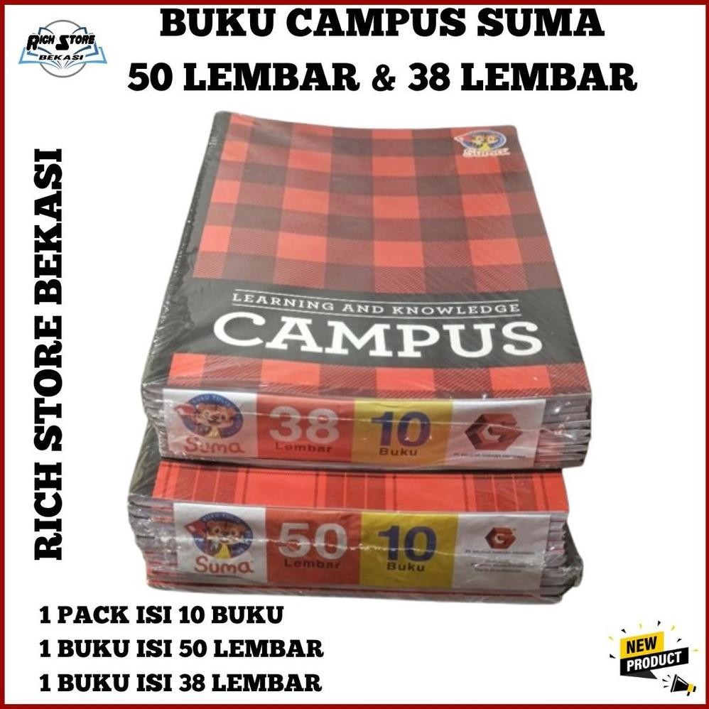 

BUKU TULIS CAMPUS MERK SUMA ISI 1 PACK 10 BUKU ISI 50 LEMBAR DAN 38 LEMBAR BUKU TULIS SEKOLAH BERKUALITAS