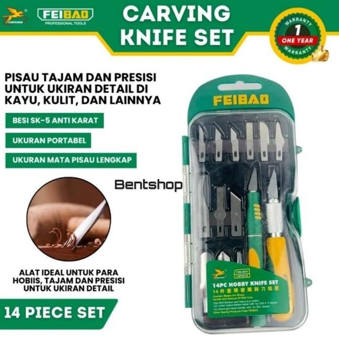 

Hobby Knife Set 14 Pcs Feibao