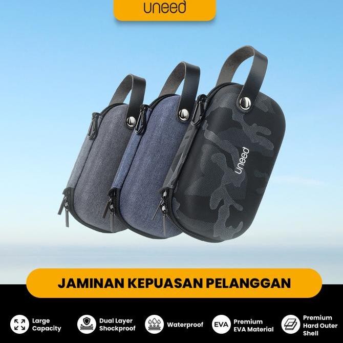 Uneed Denime Travel Storage Bag Pouch Powerbank HDD Hard Case - UHC404