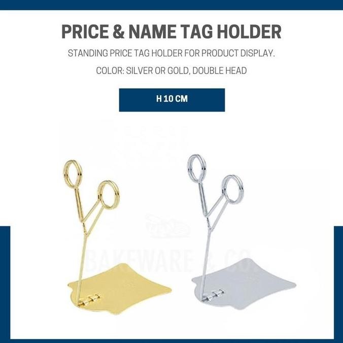 

Standing Display Holder Name Tag Stainless | Penanda Meja Harga Food Grade Original