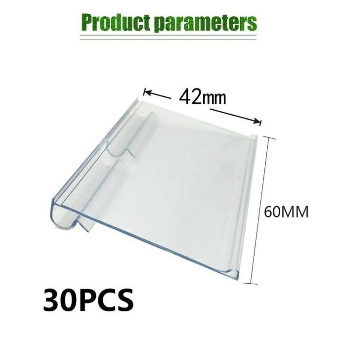 

30Pcs/Set Label Harga Mika Akrilik 4X6Cm / Price Tag Transparan Original