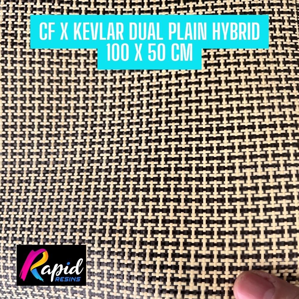 Um57 Serat Karbon Carbon Kevlar Hybrid Fabric 3K Dual Plain Yellow Kuning Basket Weave 200 Gsm