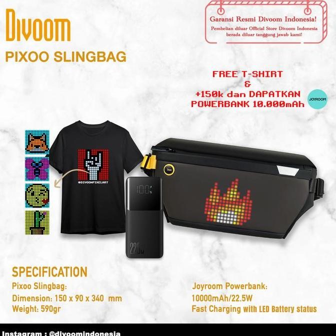 Divoom Sling Bag Pixel Art LED Daypack SS