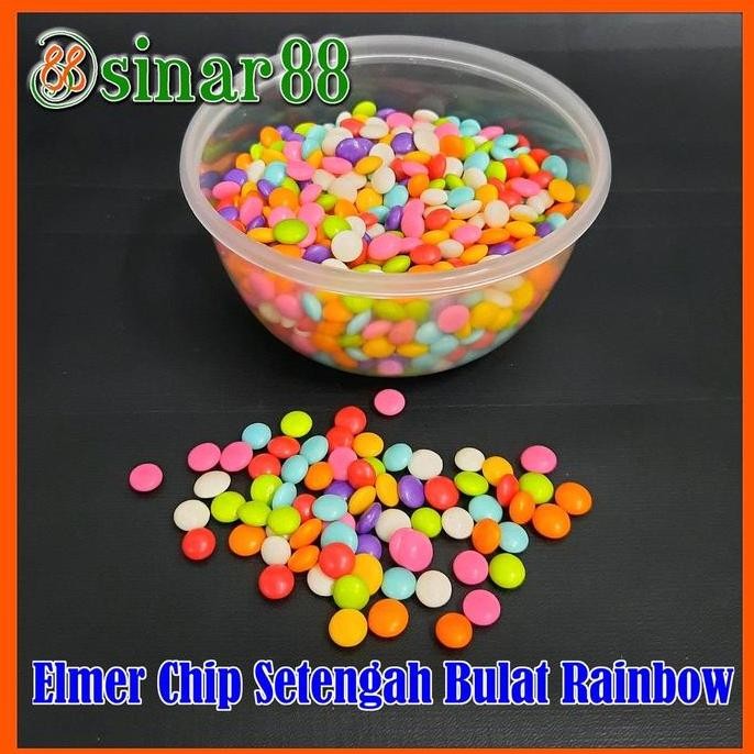 

&<&<&<&] Elmer Choco Chip Rainbow 1/2 Bulat 100gr