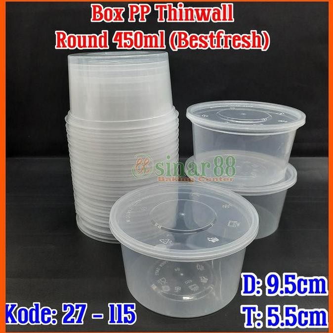 

:0:0:0] Box PP Bestfresh Round Thinwall 450ml 1 slop isi 25