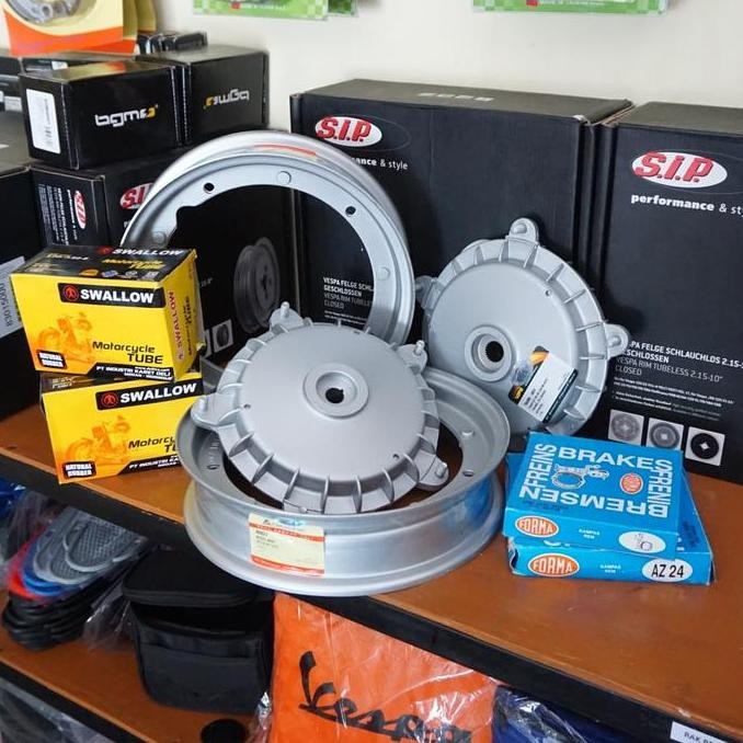 ] Paket Upgrade Standar Tromol Velg Ring 10 Vespa Super Ps Strada