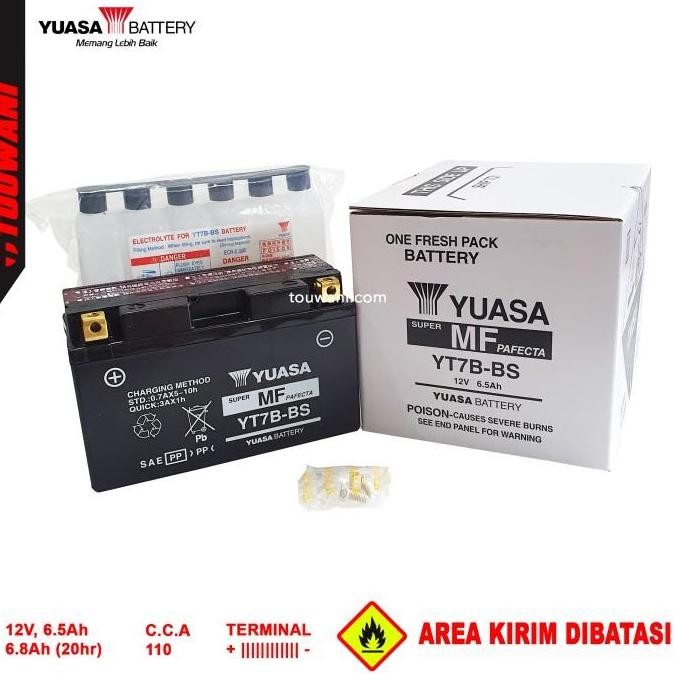 AKI BATERAI MOTOR DUCATI PANALE SUZUKI DRZ 400 YUASA YT7B-BS