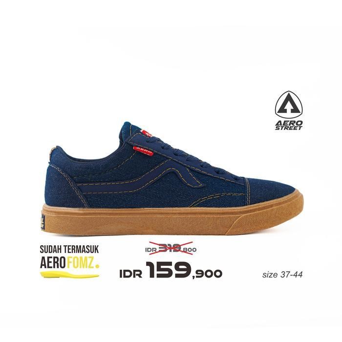 OW Aerostreet 37-44 Massive Low Gum Navy Denim - Sepatu Sneakers Casual