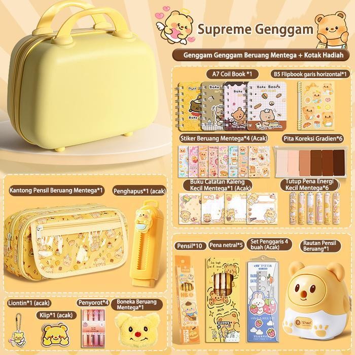 

SWG Kotak Hadiah Alat Tulis Beruang Mentega Kotak Set Alat Tulis Siswa Memulai Paket Hadiah Sekolah Perlengkapan Sekolah Anak Penghapus Stationery Pensil Stiker