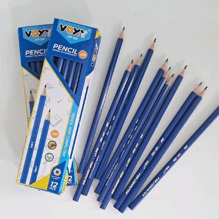 

SWG Paket Hemat 48 Pcs Pensil 2B voxy Biru Hijau Kayu Solid Murah - Stationery Sekolah Biru