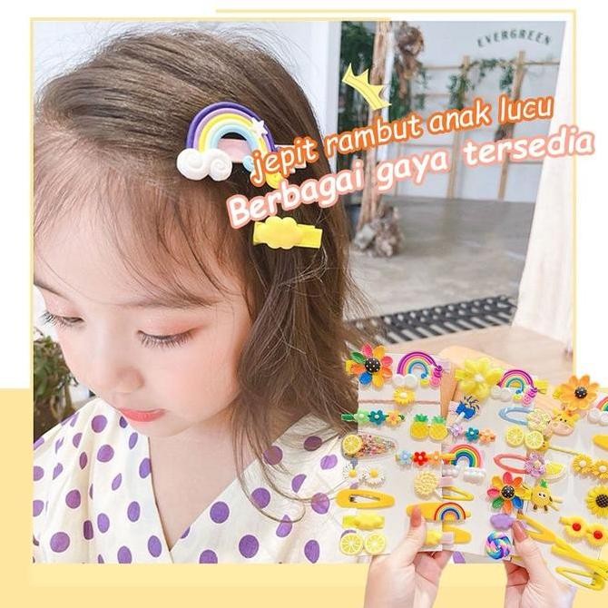 Jepit Rambut Korea Import/Jepitan Jepit Rambut Anak Korea Lucu 14 Pcs