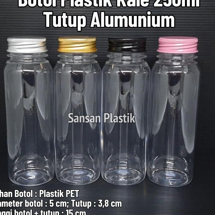 50 Pcs Botol Kale 250Ml Tutup Alumunium Botol Plastik 250 Ml Tutup Alumunium