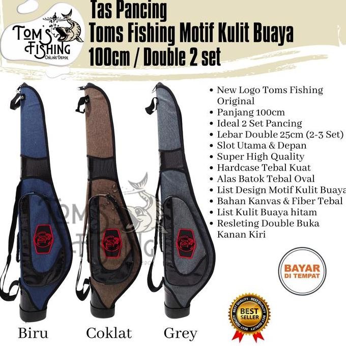 TAS PANCING TOMS FISHING KANVAS MOTIF KULIT BUAYA HARDCASE BATOK MANGKOK 100CM (2 SET DOUBLE) MURAH 