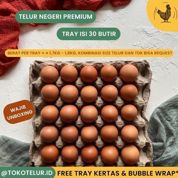 

Produk Baru!! Telur Ayam Premium Isi 30 Butir - 1 Tray Telur Segar Pilihan