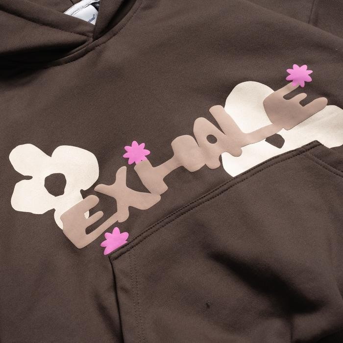 ZCS Exhale Apparel Hoodie Boxyfit Heavyweight Blossom Brown Fleece Sweater Unisex