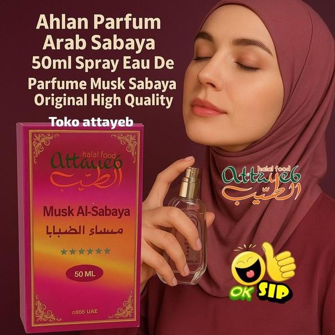 Ahlan Perfum Arab 50Ml Spray Eau De Parfume Musk Sabaya Original