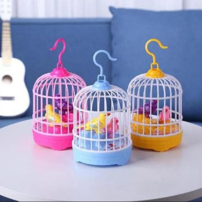 Mainan sangkar burung bunyi lampu DUS mainan burung hewan berkicau madi50 dijamin