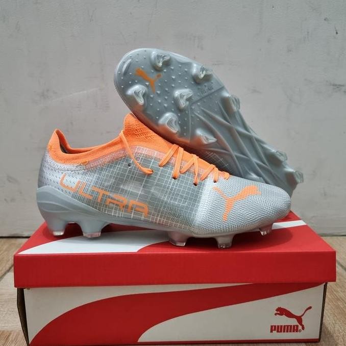 Sepatu Bola Puma Ultra 1.4 Silver Orange Fg soccer Terlaris