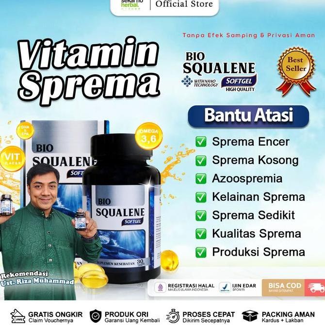 Produk Baru Vitamin Kesuburan Pria Bio Squalene - Pengental Sperma & Promil Pria BPOM