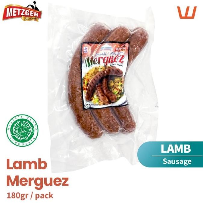 

Lamb Merguez Sausage Sosis Halal Kambing Metzger 180gr H24