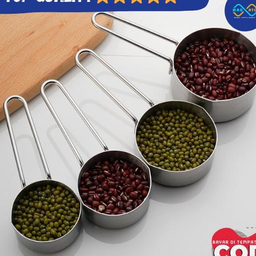 Sendok Takar Stainless Tebal Sendok Takar Kue Ukuran Cup Sendok Ukur Kue Stainless Serbaguna