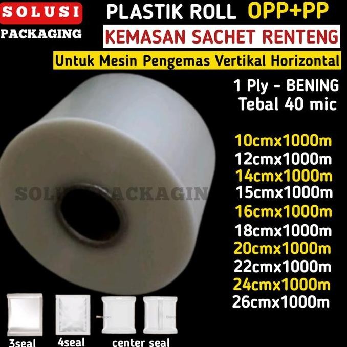 Plastik Roll OPP PP Bening Polos | Plastik Kemasan Sachet Bag Renteng Renceng | Plastik Bungkus Snac