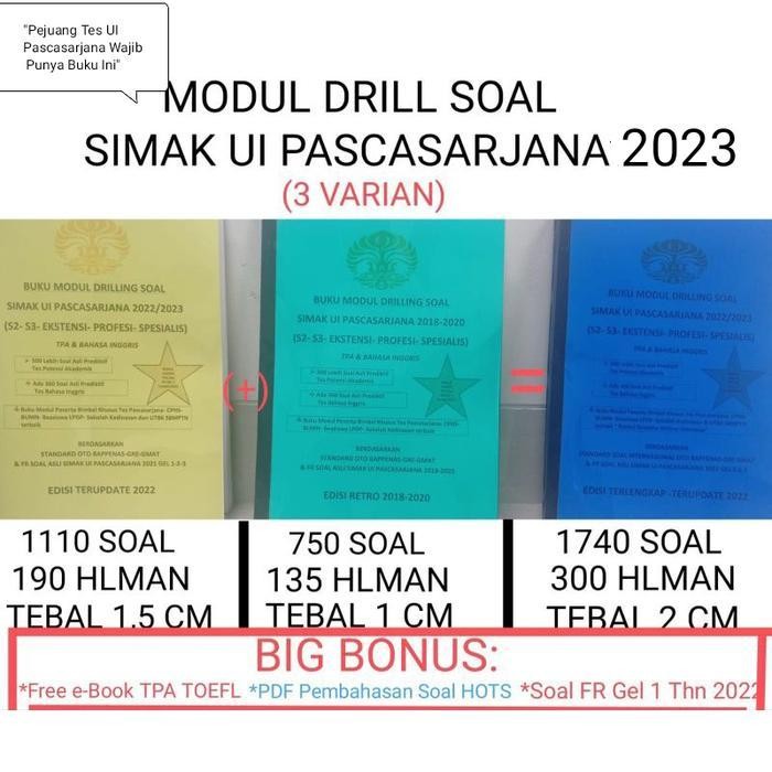 Sp Buku Drilling Soal Simak Ui Pascasarjana(S2-S3-Profesi-Spesialis) 2021